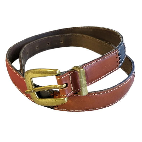 FOSSIL Stitch Multicolor Leather Belt - Picture 1 of 9